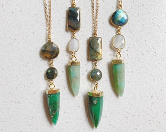 Chrysoprase 14k Gold Filled Crystal Necklace, Bohemian Layering Jewelry, May Birthstone Jewellery, Gifts for Her, Bridesmaid, Birthday Gift