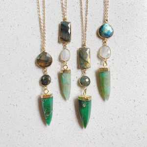 Chrysoprase 14k Gold Filled Crystal Necklace, Bohemian Layering Jewelry, May Birthstone Jewellery, Gifts for Her, Bridesmaid, Birthday Gift