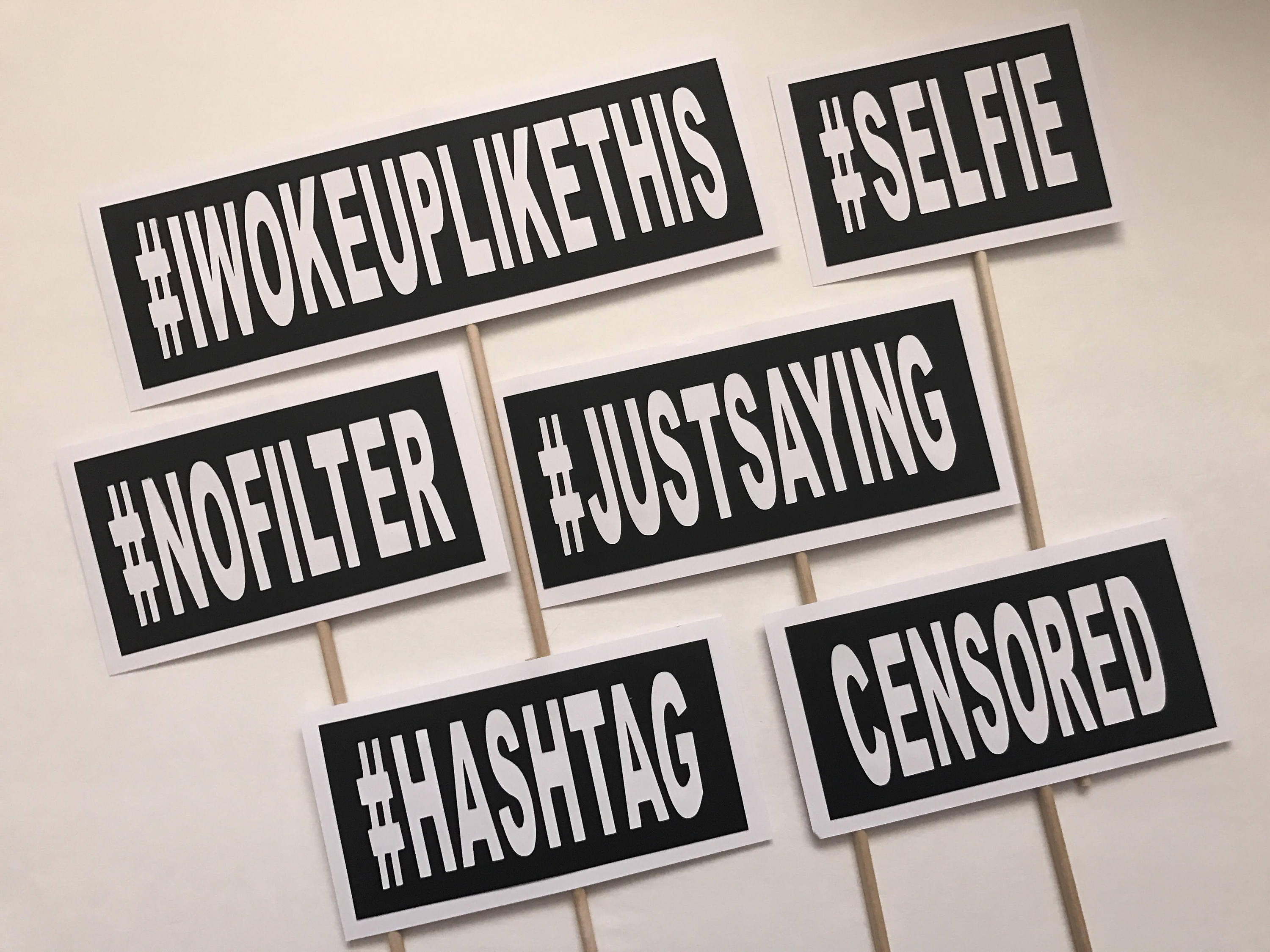 6pack Social Media Hashtags Wedding / Party Photo Booth Props Etsy