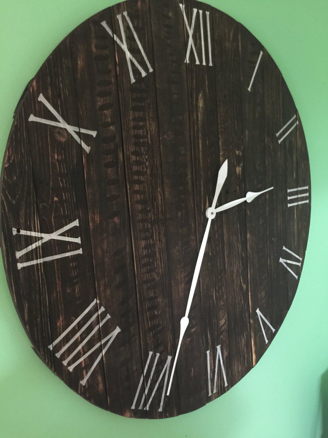 Large Wall Clock Wood Clock Reclaimed Wood Clock Rustic Etsy