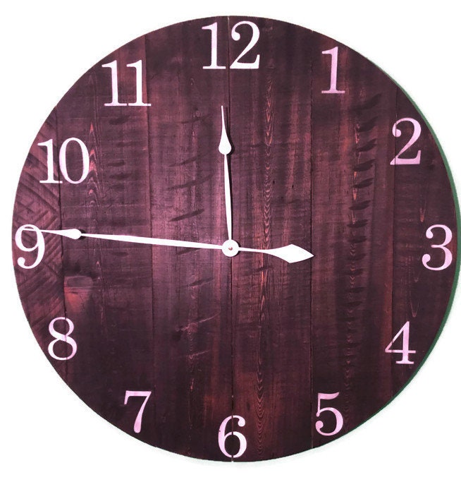 Large Wood Clock Wood Clock Reclaimed Wood Clock Rustic Etsy