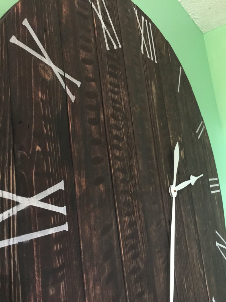 Large Wall Clock Wood Clock Reclaimed Wood Clock Rustic Etsy