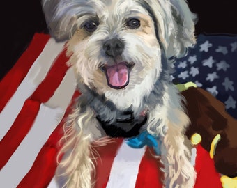 Custom Pet Portrait, Digital Dog Portrait, Dog Drawing, Custom Cat Portrait, Draw My Dog