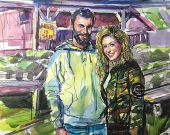 Custom Watercolor Painting, Watercolor Couple's Portrait, Watercolour Custom Painting, Watercolour Personalized Portrait, Couple's Portrait