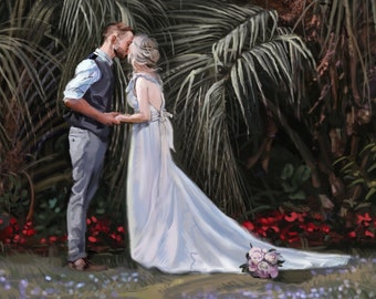 Custom Couple Portrait Painting Digital, Personalized Couple Gift, Anniversary or Wedding, 24-48 HR Turnaround