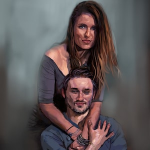 Custom Drawn Portrait, Quick 24-48 HR Turnaround, Personalized Drawing, Custom Paintjng, Couple Illustration, Portrait for Couples