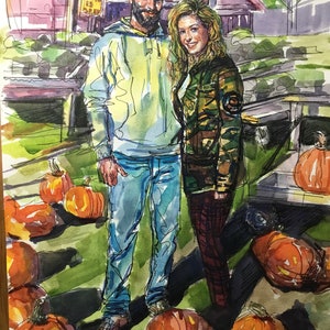 Custom Watercolor Portrait, Watercolour Custom Painting, Personalized Portrait, Couple&#39;s Portrait, Couple Painting