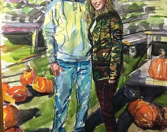 Benutzerdefinierte Aquarell Portrait, Aquarell benutzerdefinierte Gemälde, personalisiertes Portrait, Paar Portrait, Paar Malerei