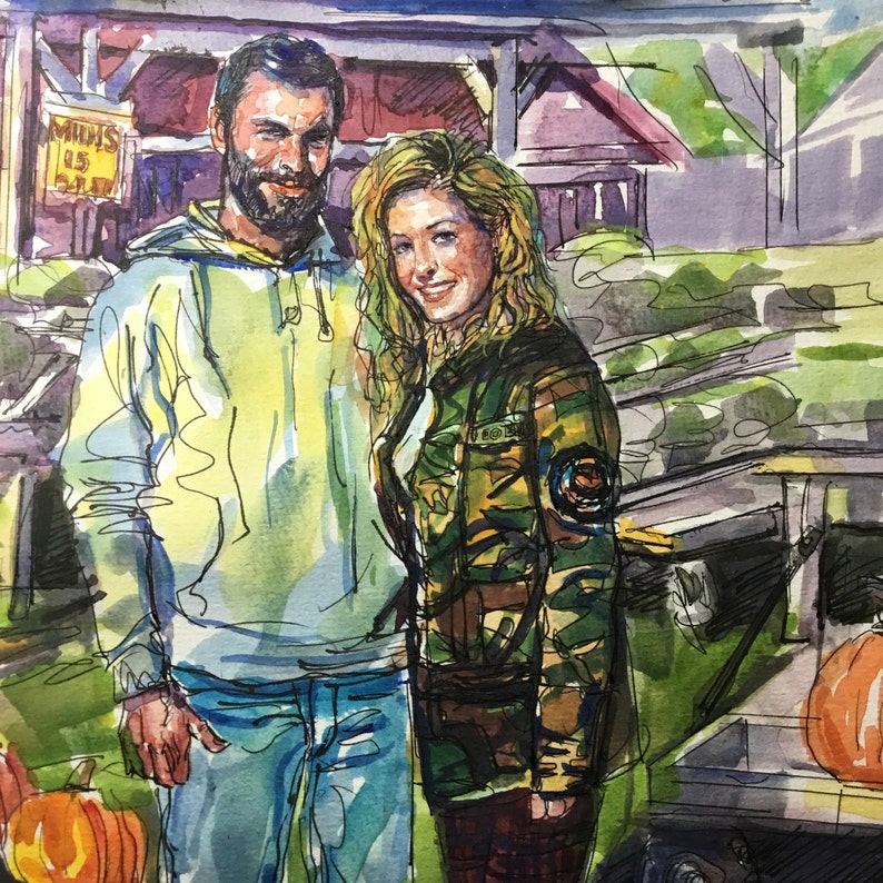 Custom Watercolor Portrait, Custom Watercolour Painting Anniversary Watercolor Painting, Wedding Watercolor Painting image 5