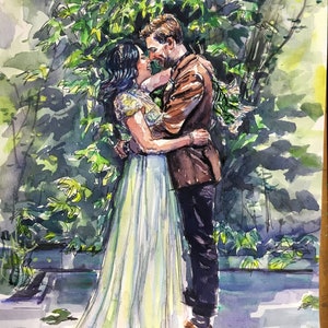 Custom Watercolor Portrait, Custom Watercolour Painting Anniversary Watercolor Painting, Wedding Watercolor Painting image 9