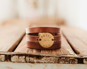 Leather Bracelet, Leather Wrap Bracelet, Stamped leather bracelet, Gift for wife, gift for best friend, gift for mom, gift for girlfriend