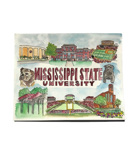 Mississippi State University painting Mississippi State art Etsy