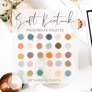 Digital color palette for Procreate App, Bohemian Soft Beatnik Muted Colors, Nursery Art, Digital decor, Procreate Color Palette, Graphics