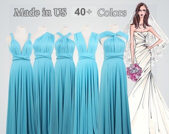 light blue wedding bridesmaid dresses