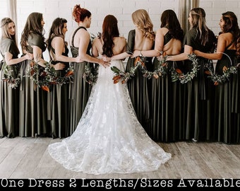 army green bridesmaid dresses