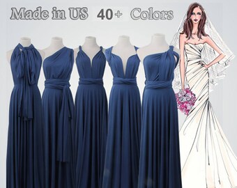 midnight blue bridesmaid dresses