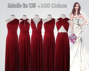 infinity dress marsala red