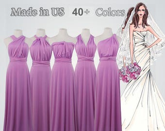 lavender and purple bridesmaid dresses