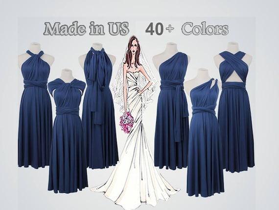 Navy Blue Short Dress Short Bridesmaid Dress Short Infinity | Etsy
