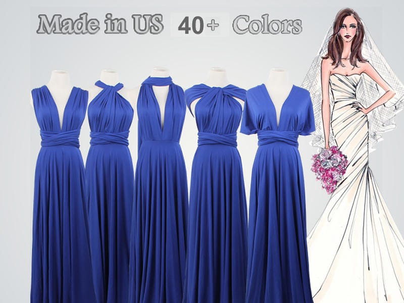 Royal Blue Long Prom Dress Long Bridesmaid Dress Infinity | Etsy