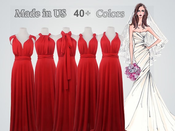Vestidos de dama rojos sales