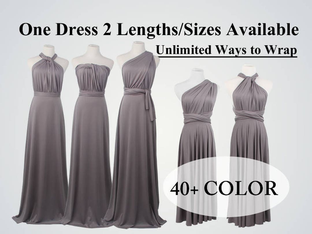Silver Gray Bridesmaid Dress, Light Grey Infinity Dress Long