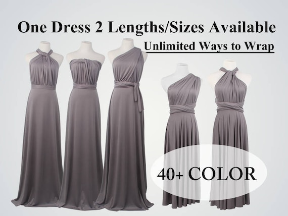 Dark Grey Infinity Bridesmaids Dress,Multiway,Convertable Dress