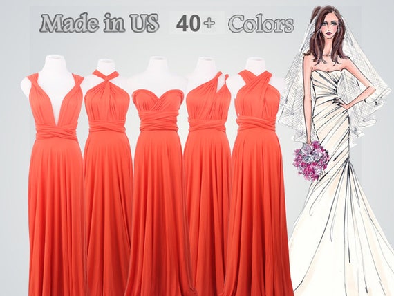 coral multiway dress