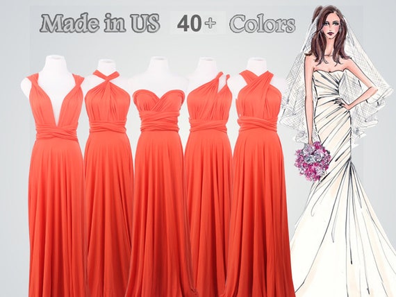 dark coral bridesmaid dresses