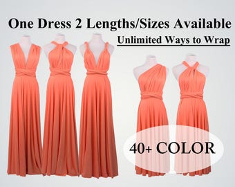 Bridesmaid dress coral long infinity dress short convertible bridesmaid dress infinity dress long maxi dress wedding dress coral dress