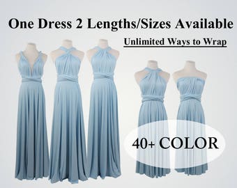 Baby Blue infinity bridesmaid dress long bridesmaid dress short convertible dresses party dress twist wrap dress sleeveless dress