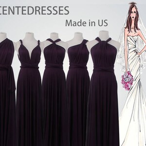 long dark purple bridesmaid dresses