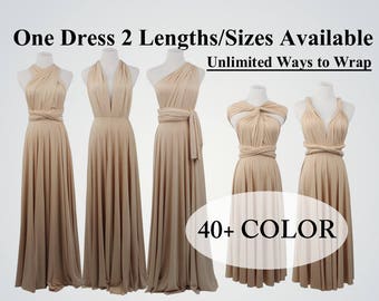 Champagne  bridesmaid dress long infinity dress short convertible bridesmaid dress infinity dress long maxi dress wedding dress