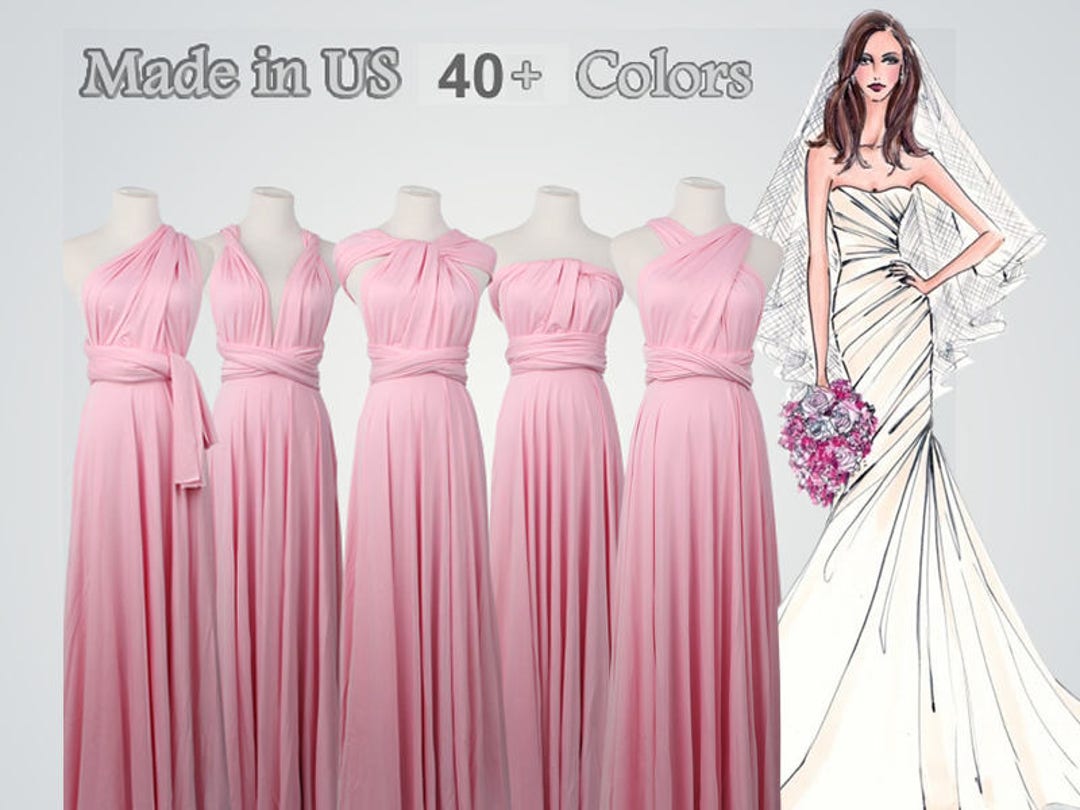Pink Infinity Dress,full Length Infinity Dress,light Pink Dress,infinity  Dress Long,infinity Dresses,pink Infinity Dresses 