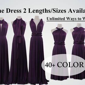 Bridesmaid dress Dark purple long infinity bridesmaid dress short convertible bridesmaid dress infinity dress long maxi dress wedding dress