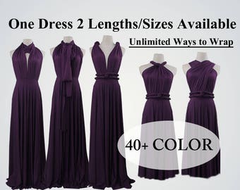 Bridesmaid dress Dark purple long infinity bridesmaid dress short convertible bridesmaid dress infinity dress long maxi dress wedding dress