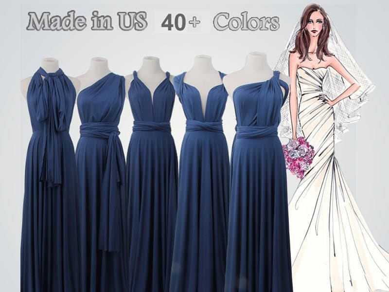 infinity gown navy blue