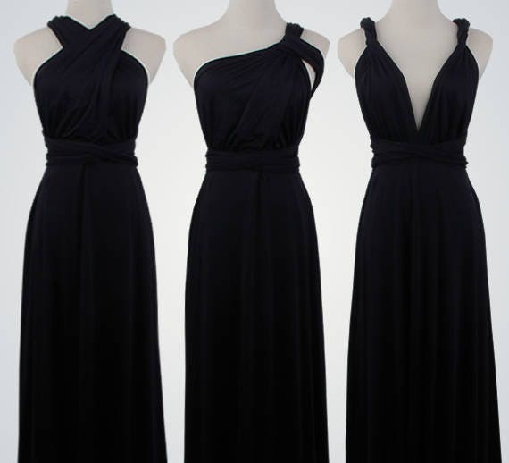 black convertible bridesmaid dress