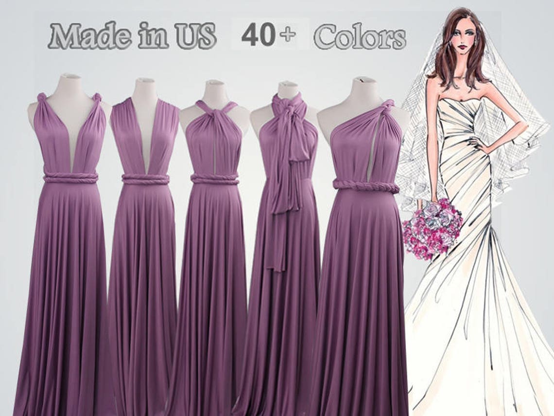 Lavender Long Bridesmaid Dress Infinity Bridesmaid Dress Long | Etsy