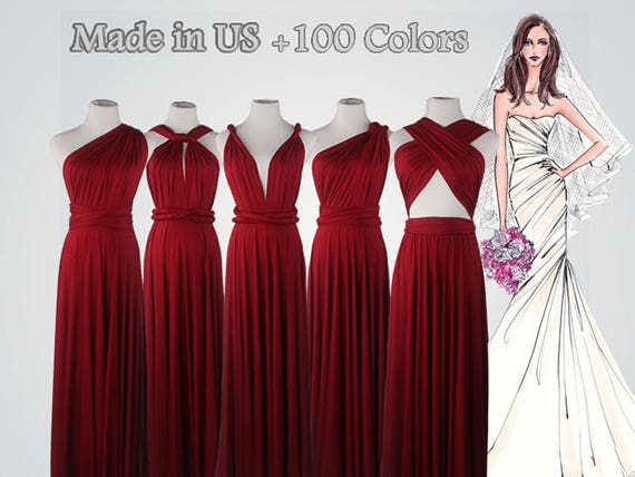 Red Bridesmaid Dresses Wine Red 