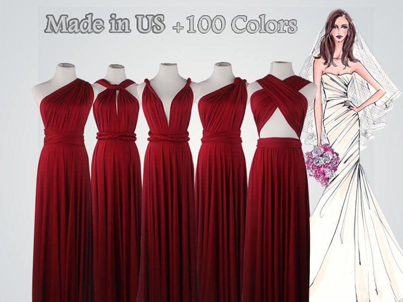 Red Bridesmaid Dresses Wine Red Dress,bridesmaid Gown Long
