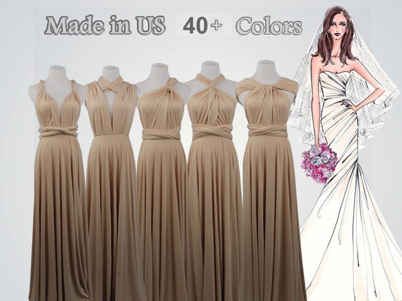 Long Bridesmaid Dressnude Dressbridesmaid - Etsy