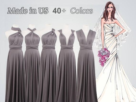 Long/short Blush Bridesmaid Dress Convertible Bridesmaid Dress