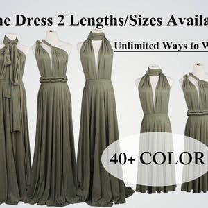 Olive green Bridesmaid Dress long bridesmaid dress short infinity dress Light olive convertible bridesmaid dress Any occasion dresses