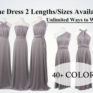 Silver grey bridesmaid dress long infinity dress short convertible bridesmaid dress infinity dress Light grey long maxi dress wedding dress