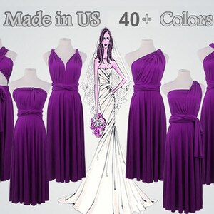 Purple Bridesmaid Dress Short Infinity Dress Convertible Dress - Etsy