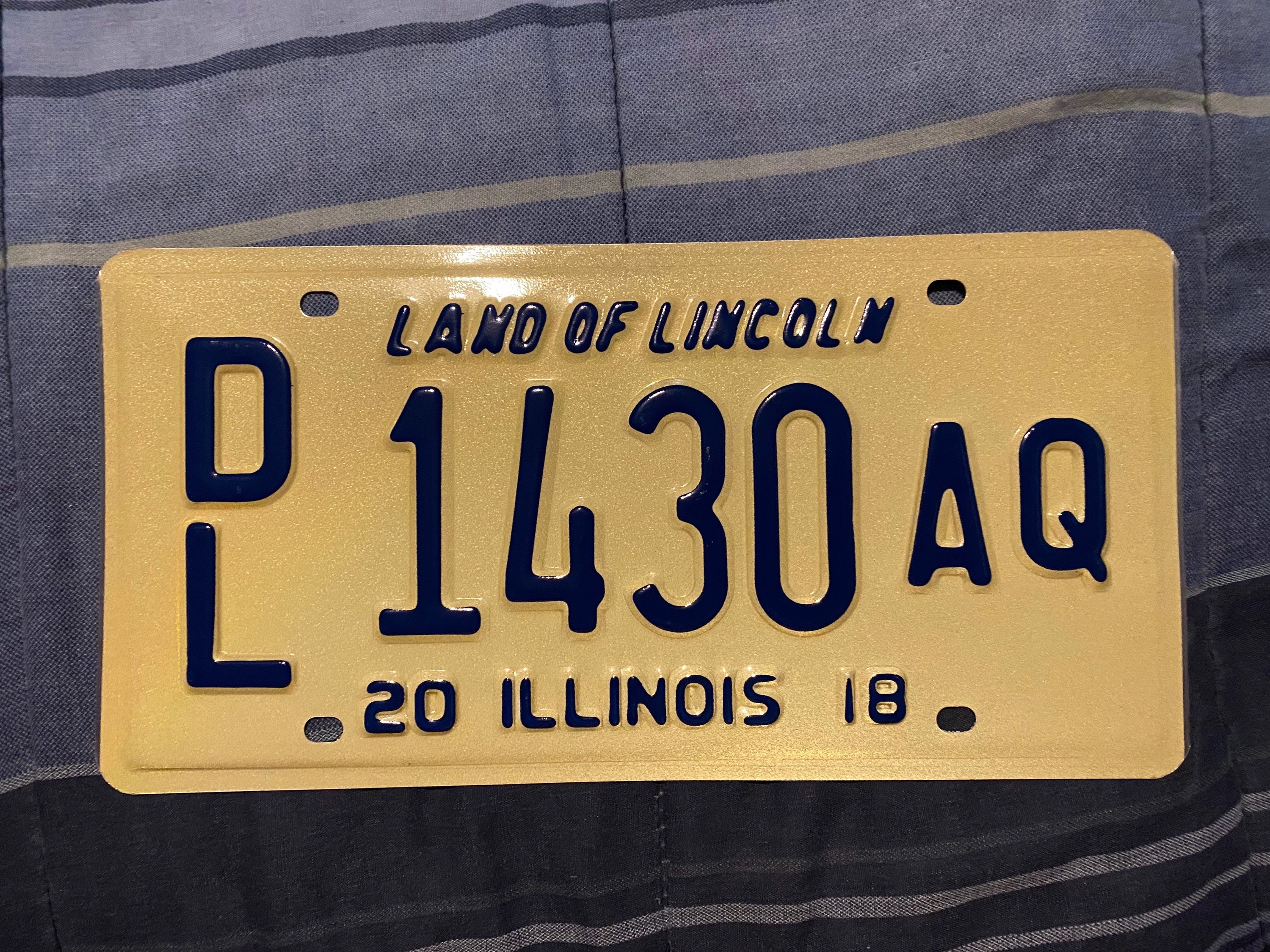 Real USA License plate Illinois dealer 2018 DL 1430 AQ land of Etsy