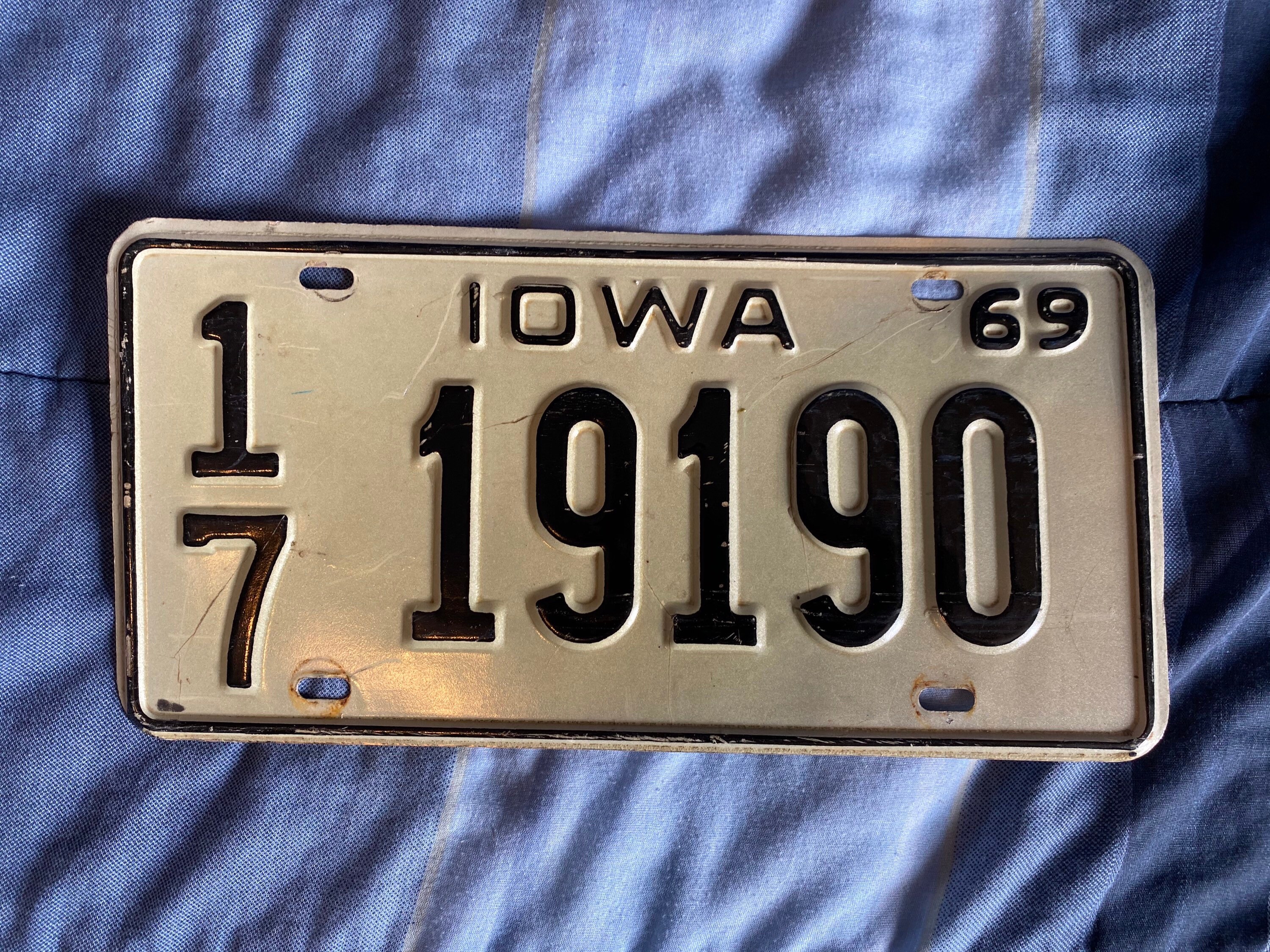 Real USA License plates from 1969 Iowa different counties. Etsy