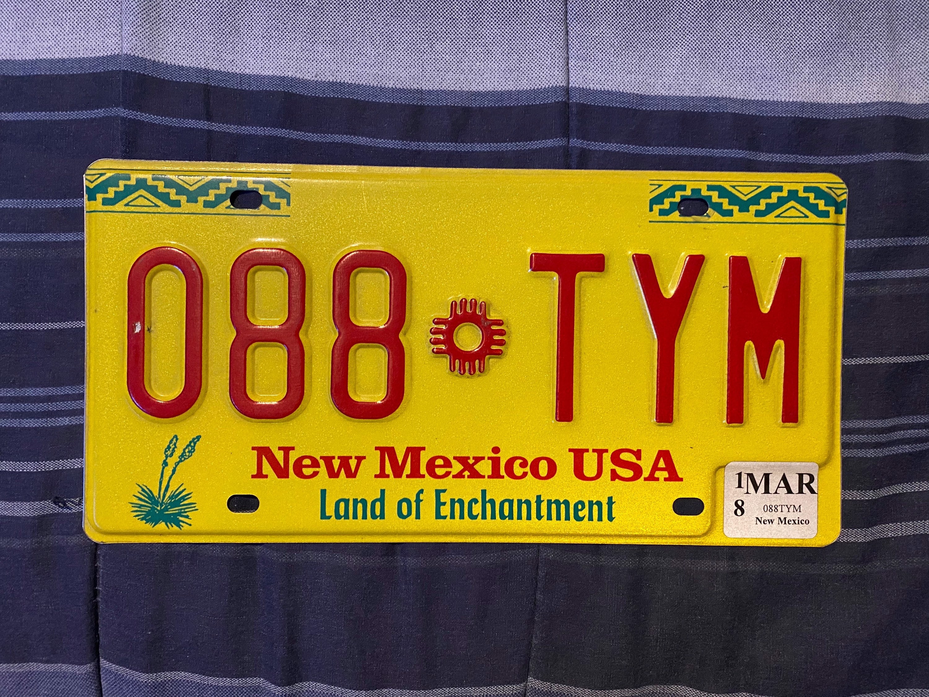 Real USA License plate New Mexico Land of Enchantment 088 TYM Etsy