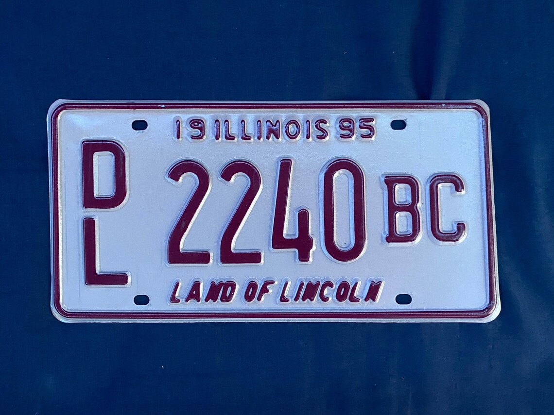 Real USA License plate Illinois dealer 1995 DL 2240 BC land of Etsy